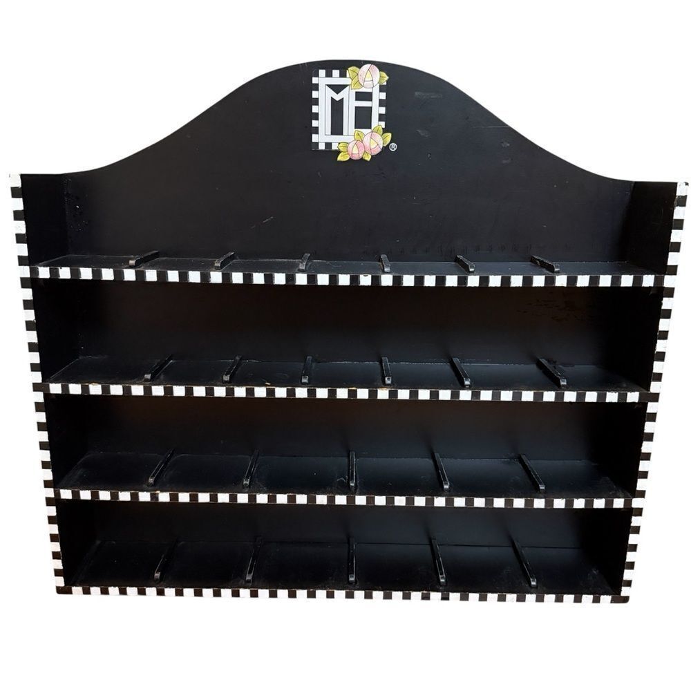 Vintage Rare Mary Engelbreit Wood Black Store Display Shelf For ABC Letters
